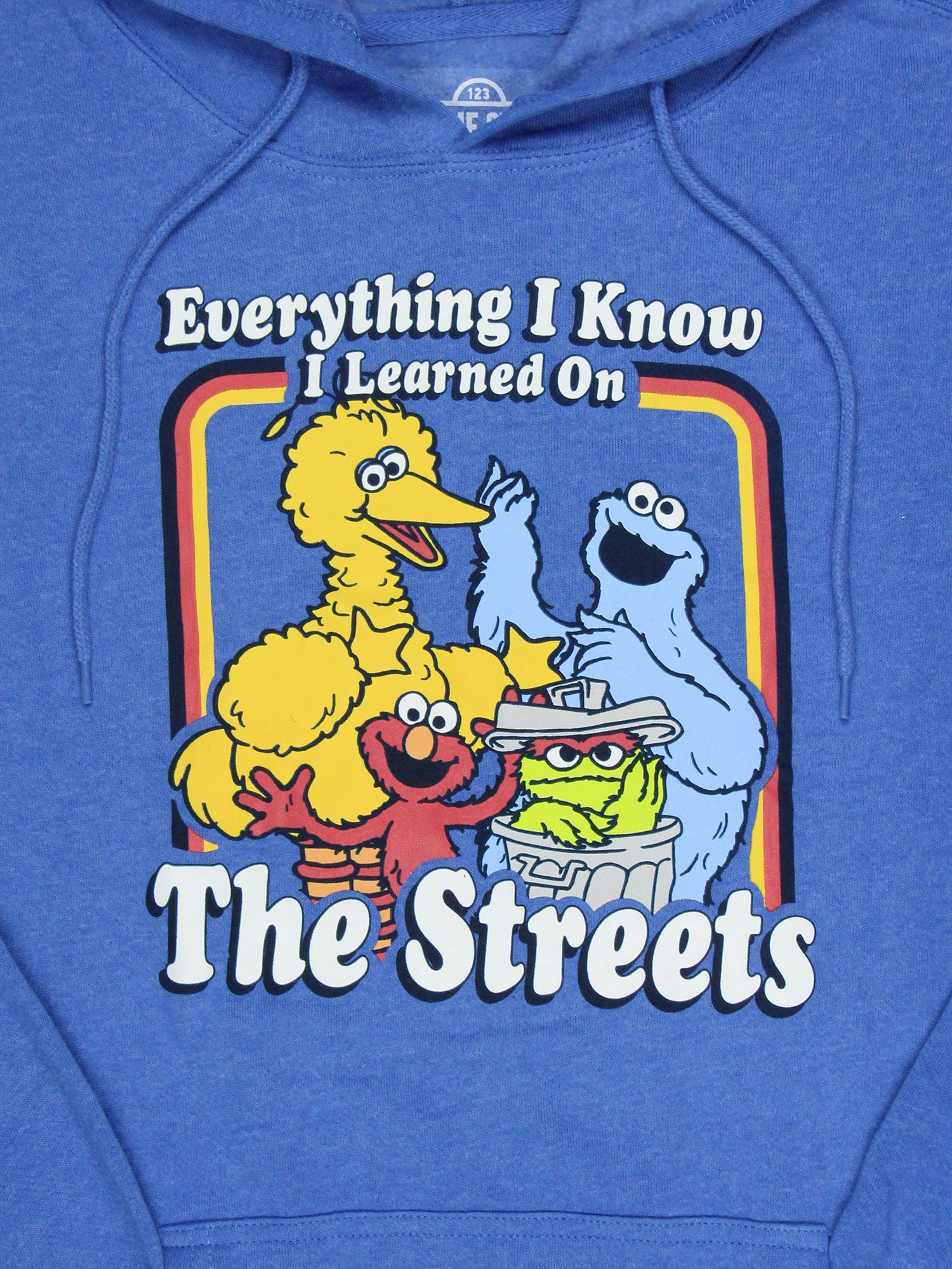 Sesame Street Men's Everything I Know Character Design Pullover Hoodie