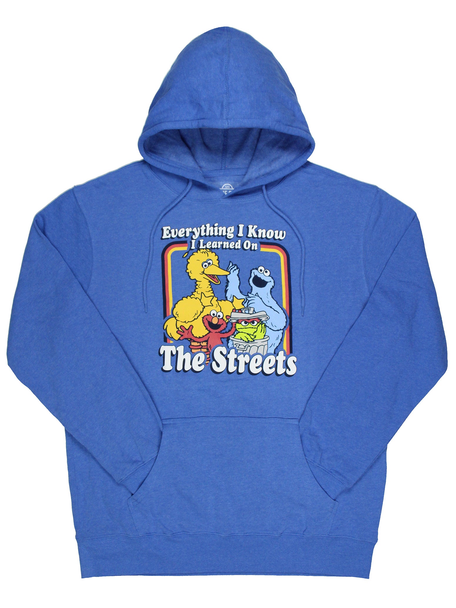 Sesame Street Men's Everything I Know Character Design Pullover Hoodie