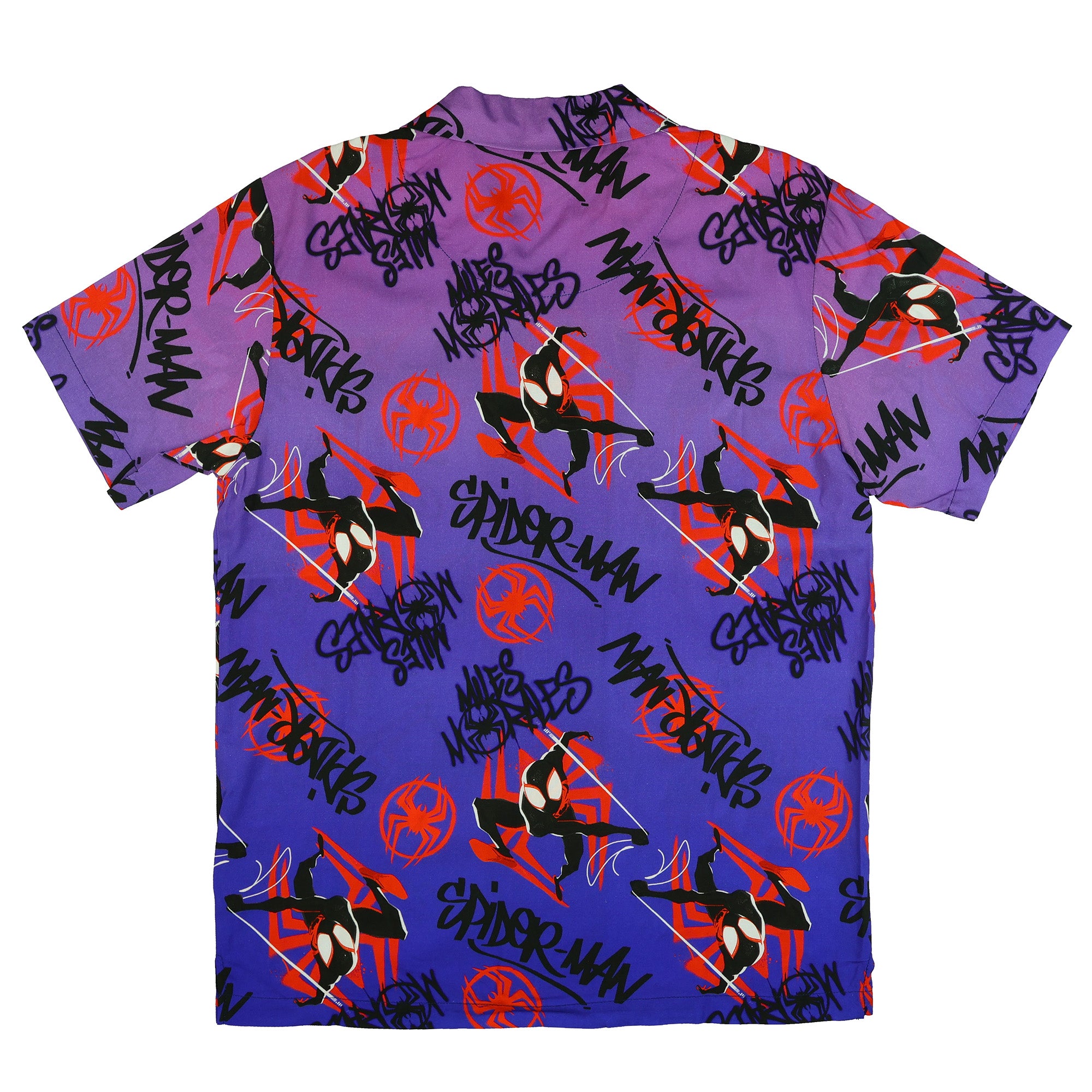 Marvel Spider-Man Shirt Men's Miles Morales Spider-Verse Button Up Top
