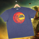 Star Wars Mens' Boba Fett Outline On A Circular Sunset Gradient T-Shirt