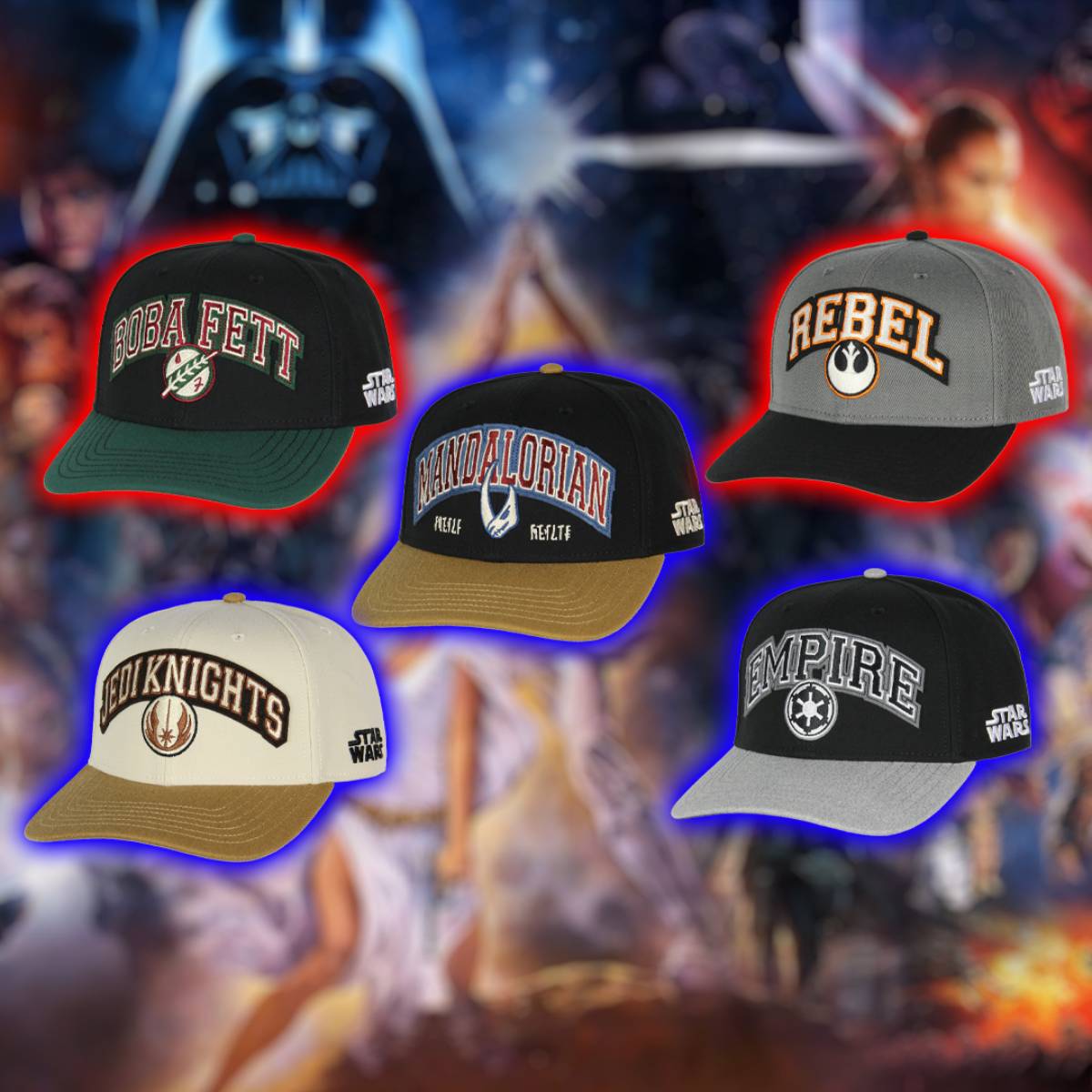 Star Wars Adult Embroidered Precurve Snapback Hat For Men and Women
