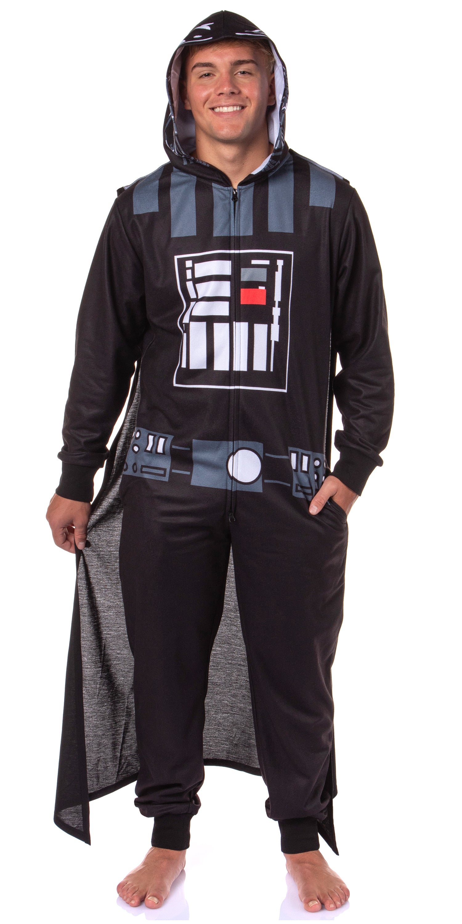Star Wars Hooded Union Suit Men's Darth Vader Caped Costume Pajama