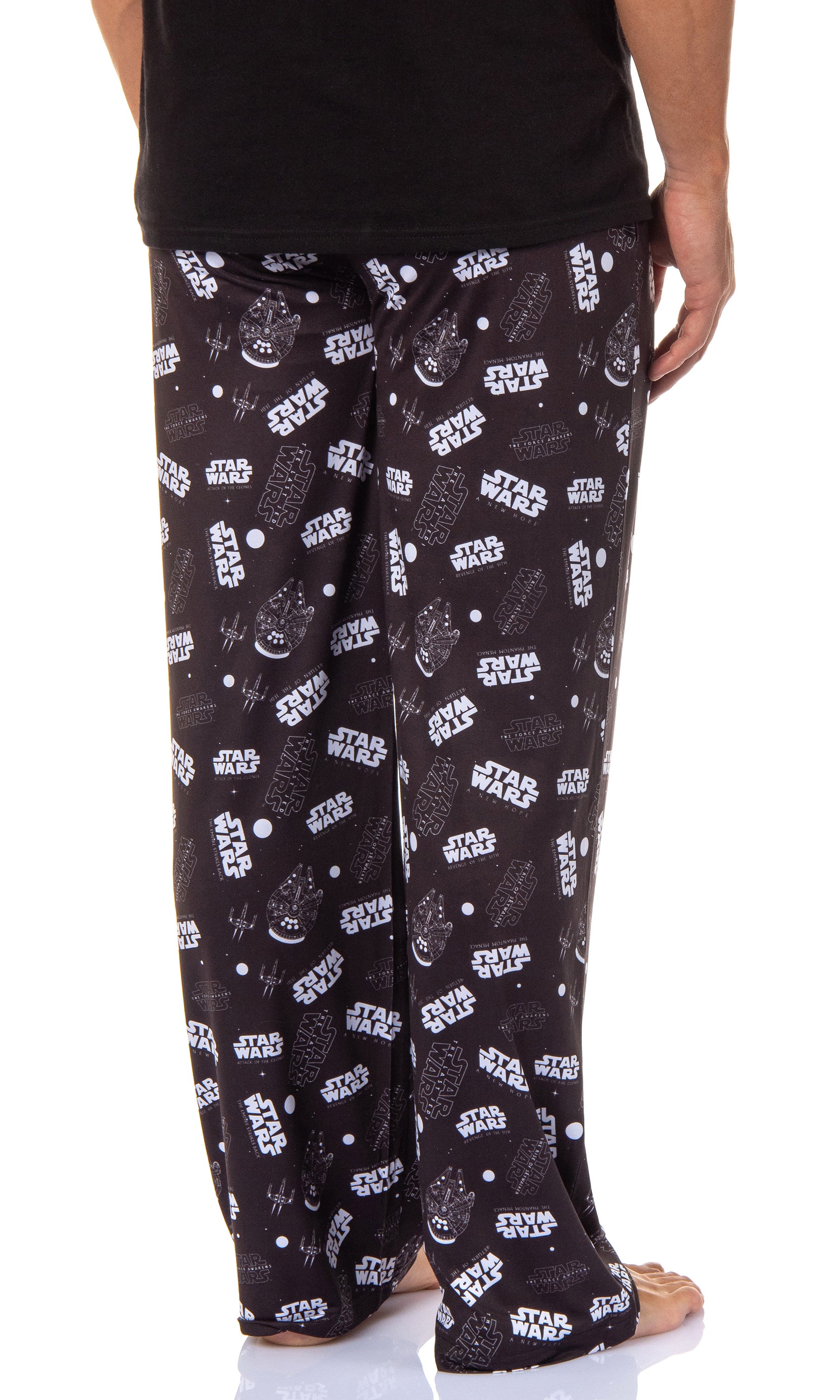 Star Wars Men's Movie Logos And Spaceships Falcon Lounge Sleep Pajama Pants