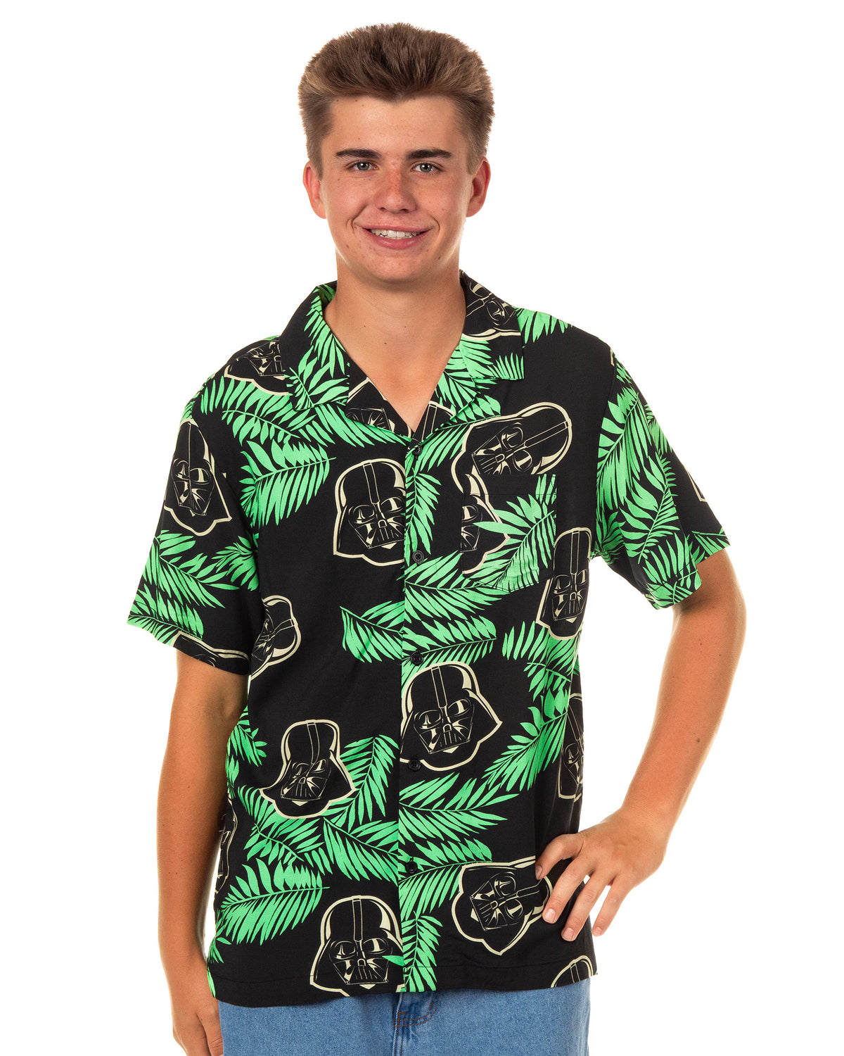 Star Wars Darth Vader Men's Tropical Hawaiian Shirt Button Up Woven Top