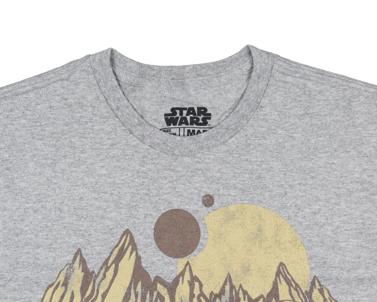 Star Wars Men's Welcome To Tatooine Distressed Adult Short Sleeve T-Shirt