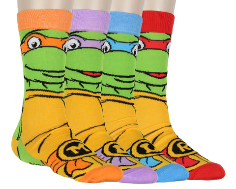 Teenage Mutant Ninja Turtle Mens 4Pk Novelty Character Crew Socks Shoe Size 6-12