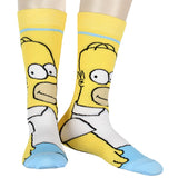 The Simpsons Novelty Bart and Homer Character 2Pk Mens Crew Socks Shoe Size 6-12
