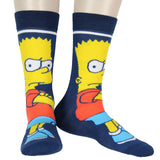 The Simpsons Novelty Bart and Homer Character 2Pk Mens Crew Socks Shoe Size 6-12