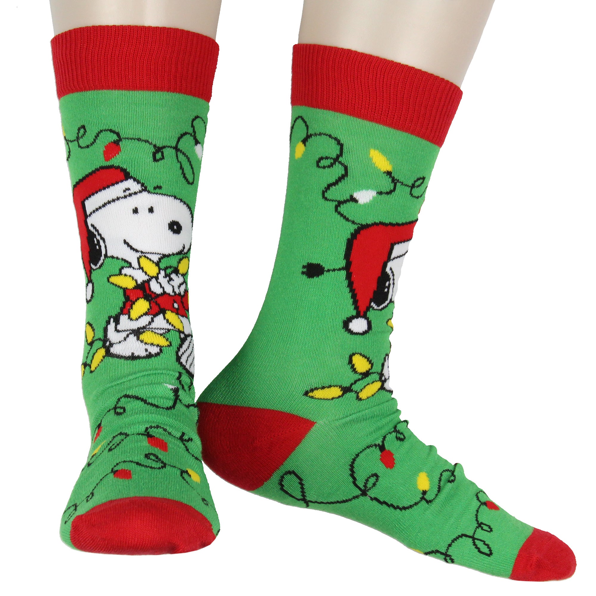 Peanuts Snoopy Men's Holiday Inspired Designs 5 Pack Crew Socks Shoe Size 6-12