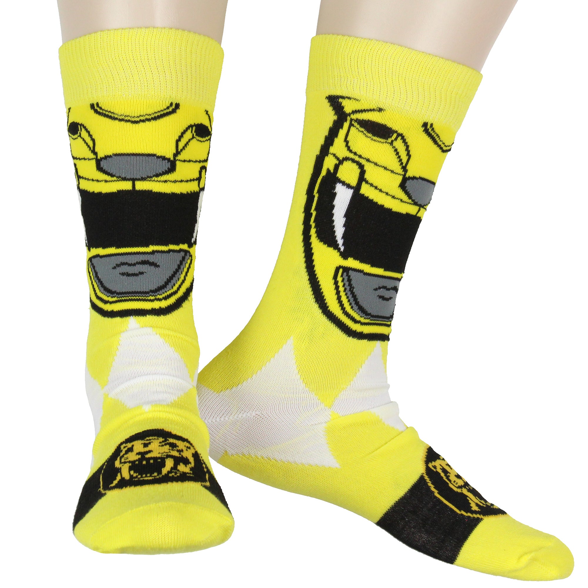 Power Rangers Men's Ranger Big Face Color-Inspired 6Pk Crew Socks Shoe Size 6-12