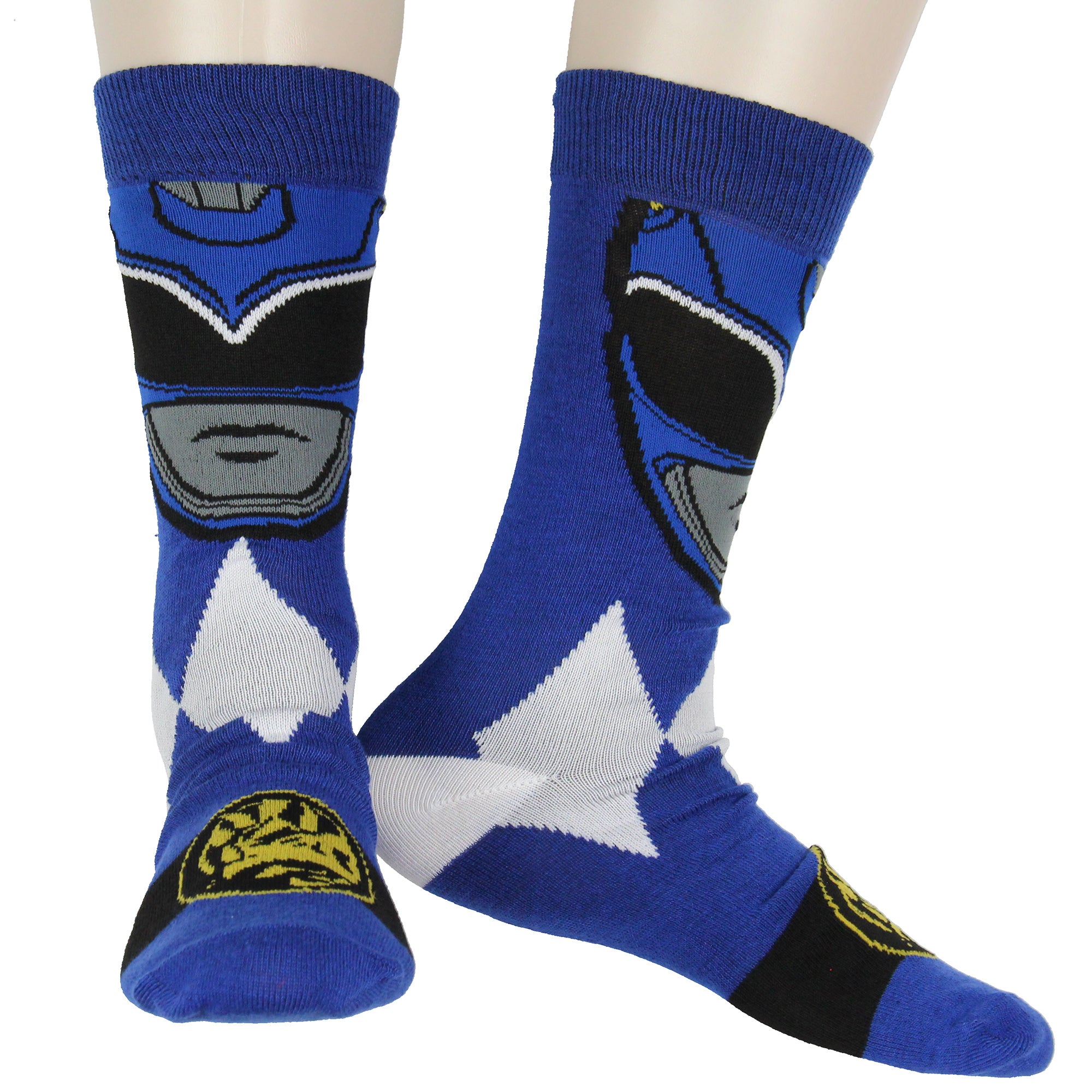 Power Rangers Men's Ranger Big Face Color-Inspired 6Pk Crew Socks Shoe Size 6-12