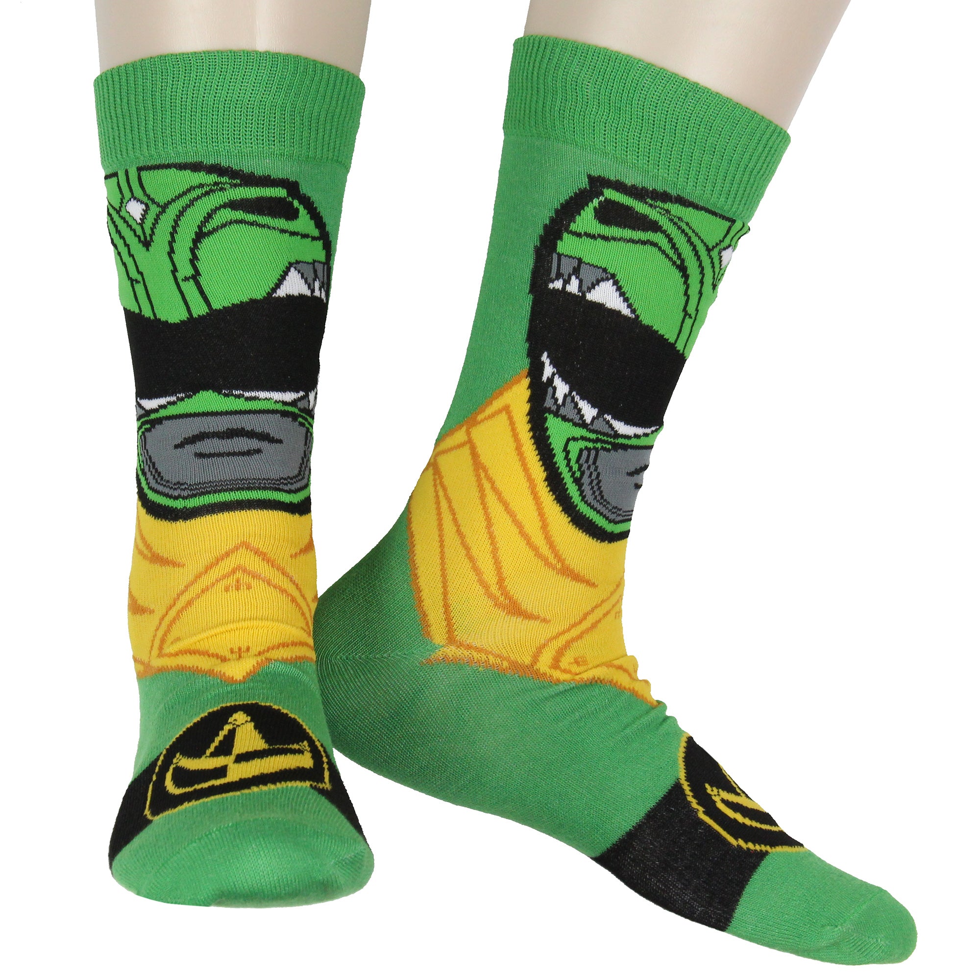 Power Rangers Men's Ranger Big Face Color-Inspired 6Pk Crew Socks Shoe Size 6-12