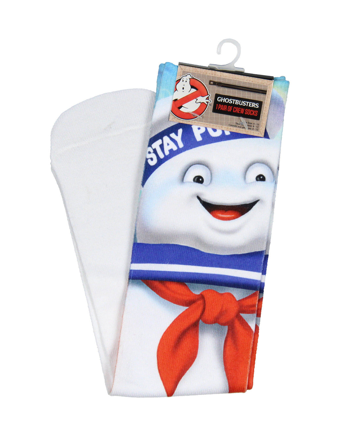 Ghostbusters Men's Stay-Puft Sublimated Photovivid Crew Socks Shoe Size 6-12