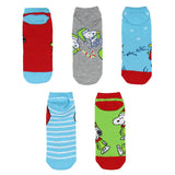 Peanuts Snoopy Women's Holiday Inspired 5 Pk No-Show Ankle Socks Shoe Size 4-10