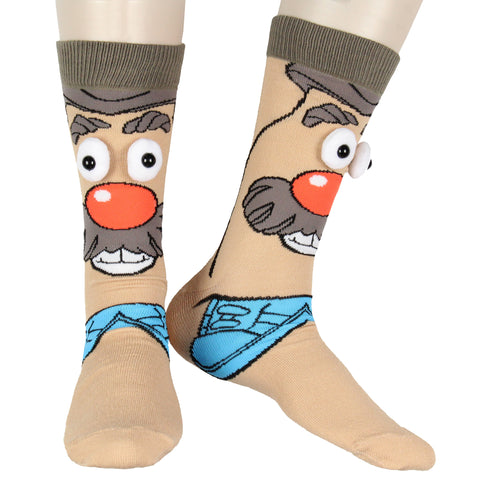 Toy Story Mr Potato Head Men's 3D Eyes Character Knit Crew Sock Shoe Size 6-12