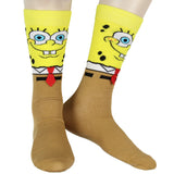 SpongeBob SquarePants Mens 3D Felt Tie Knit Crew Sock Shoe Size 6-12