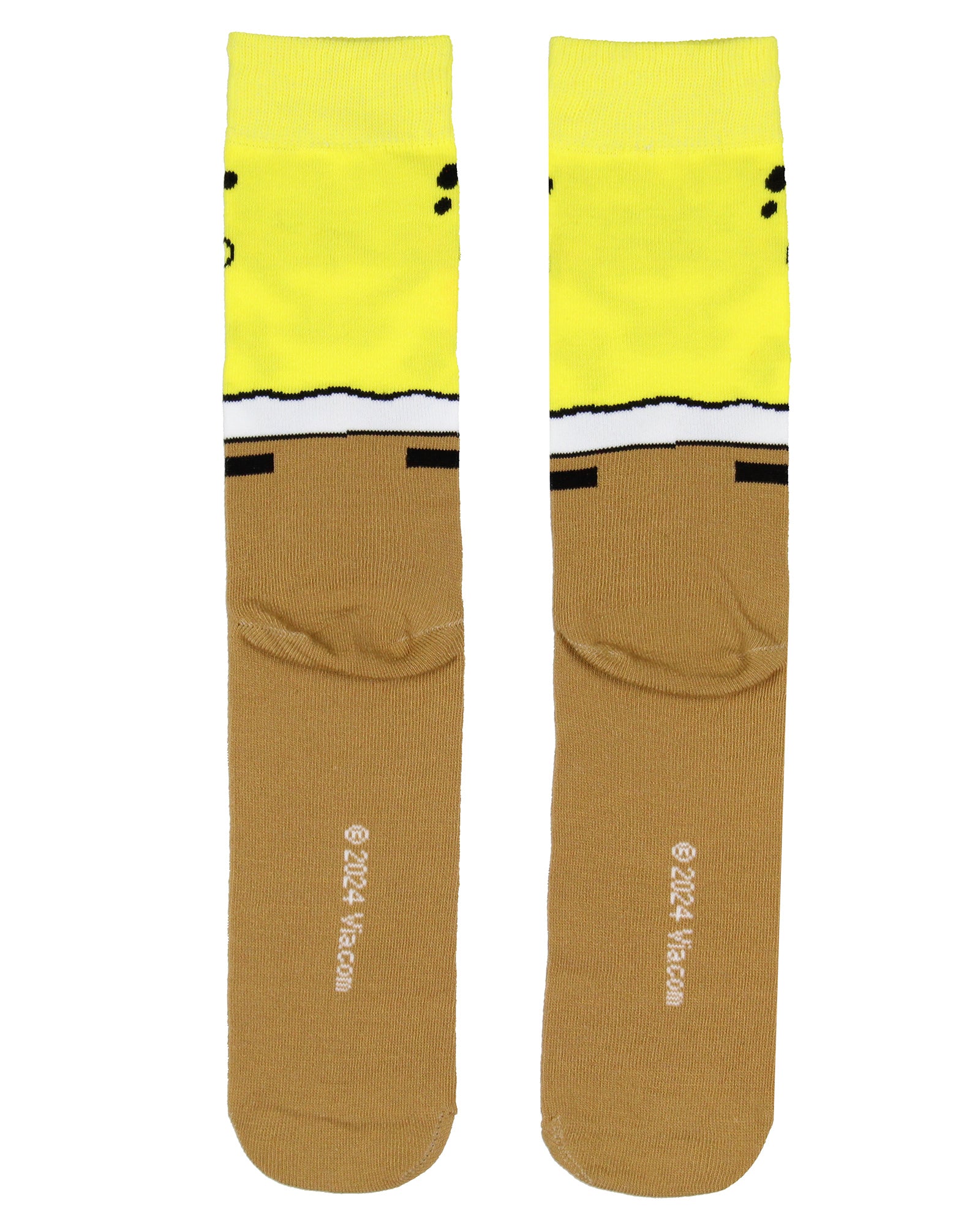 SpongeBob SquarePants Mens 3D Felt Tie Knit Crew Sock Shoe Size 6-12