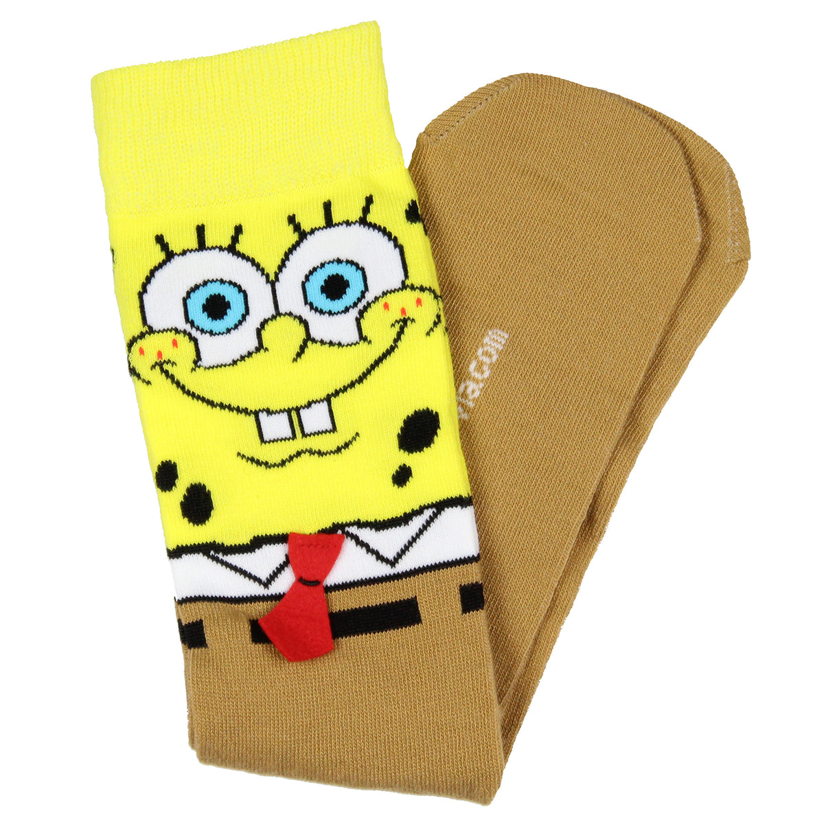 SpongeBob SquarePants Mens 3D Felt Tie Knit Crew Sock Shoe Size 6-12