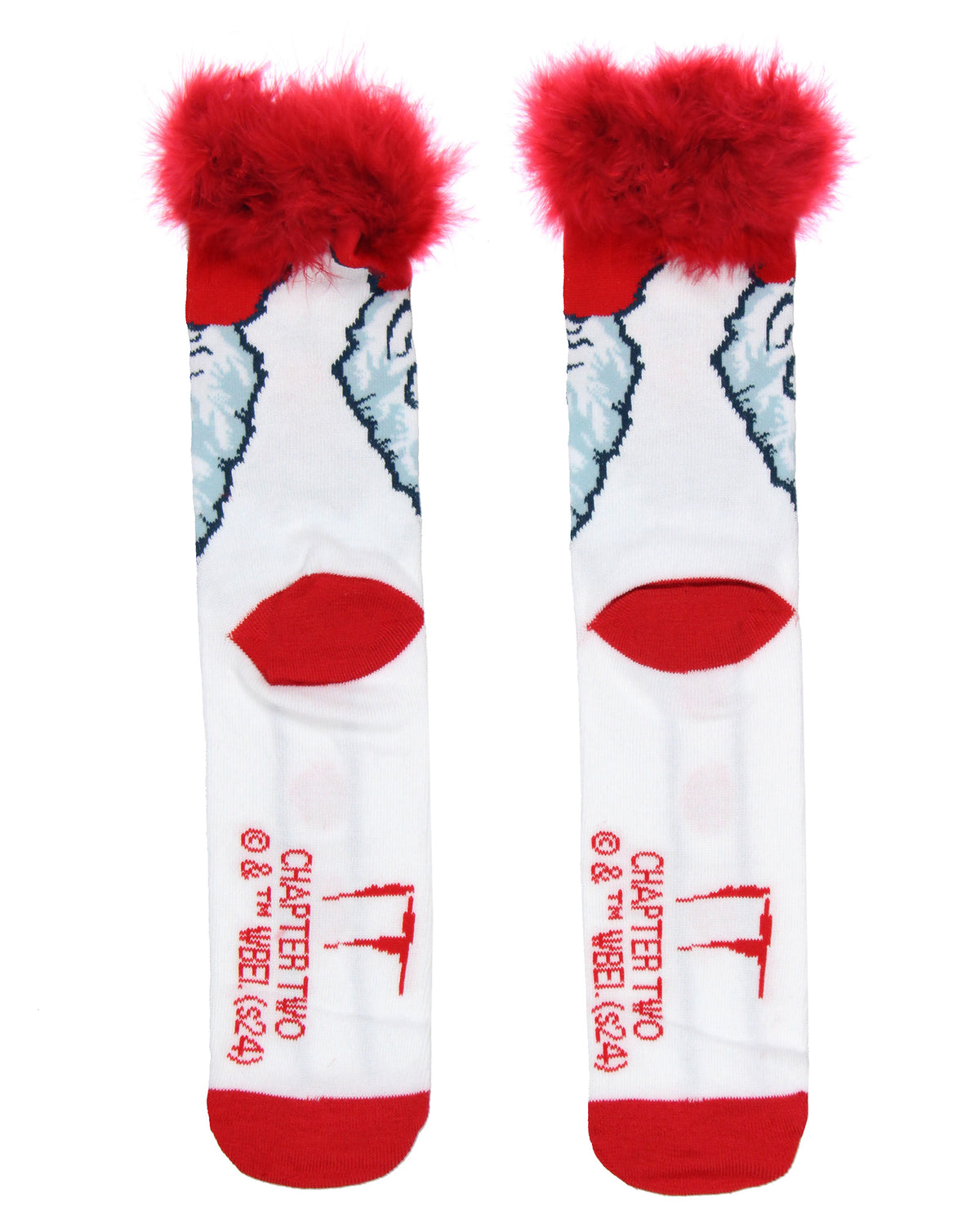 IT Horror Movie Pennywise 3D Fuzzy Hair Men's Crew Socks Shoe Size 6-12