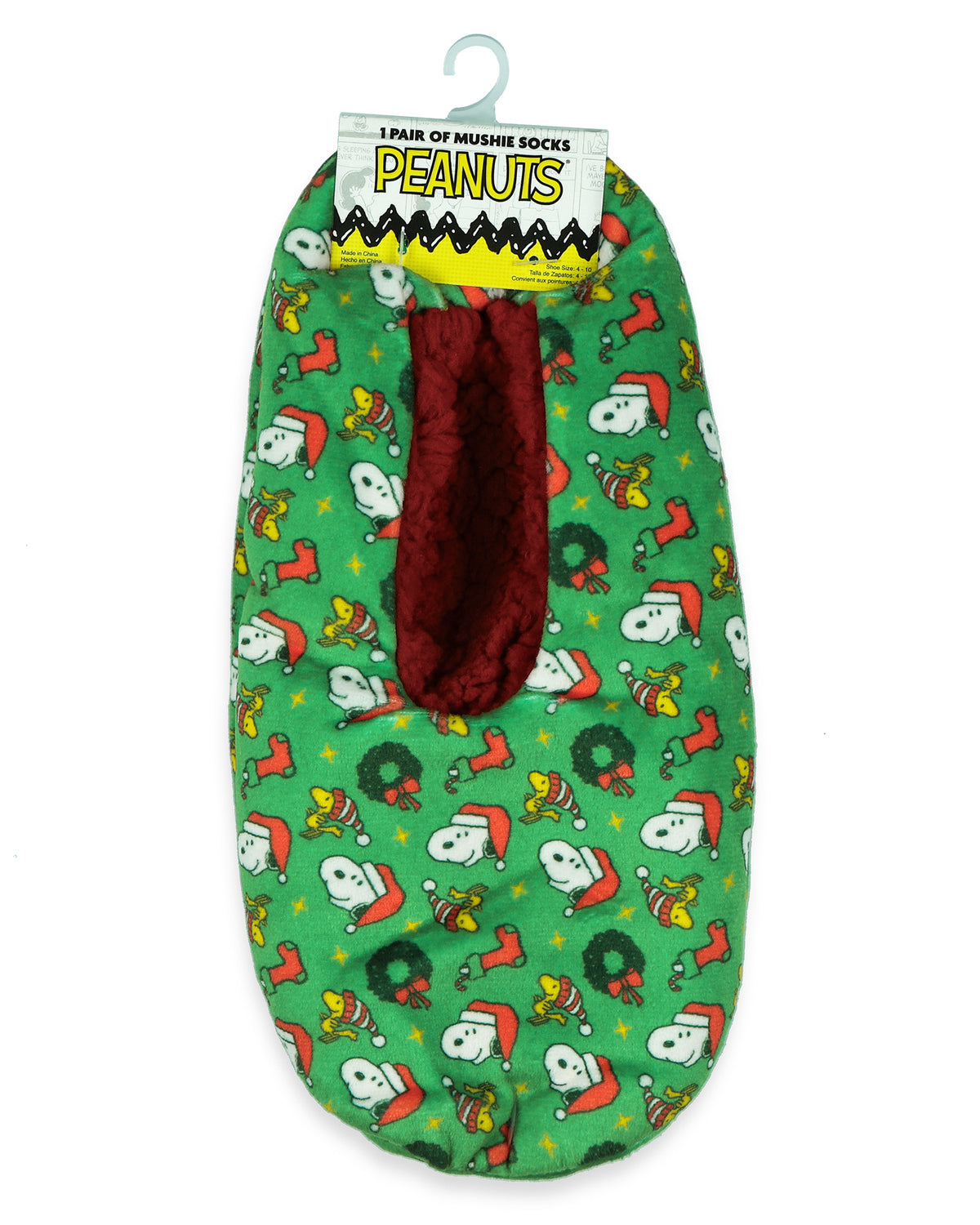 Peanuts Snoopy Slippers Adult Holiday Themed Non-Slip Mushie Socks 1 Pair