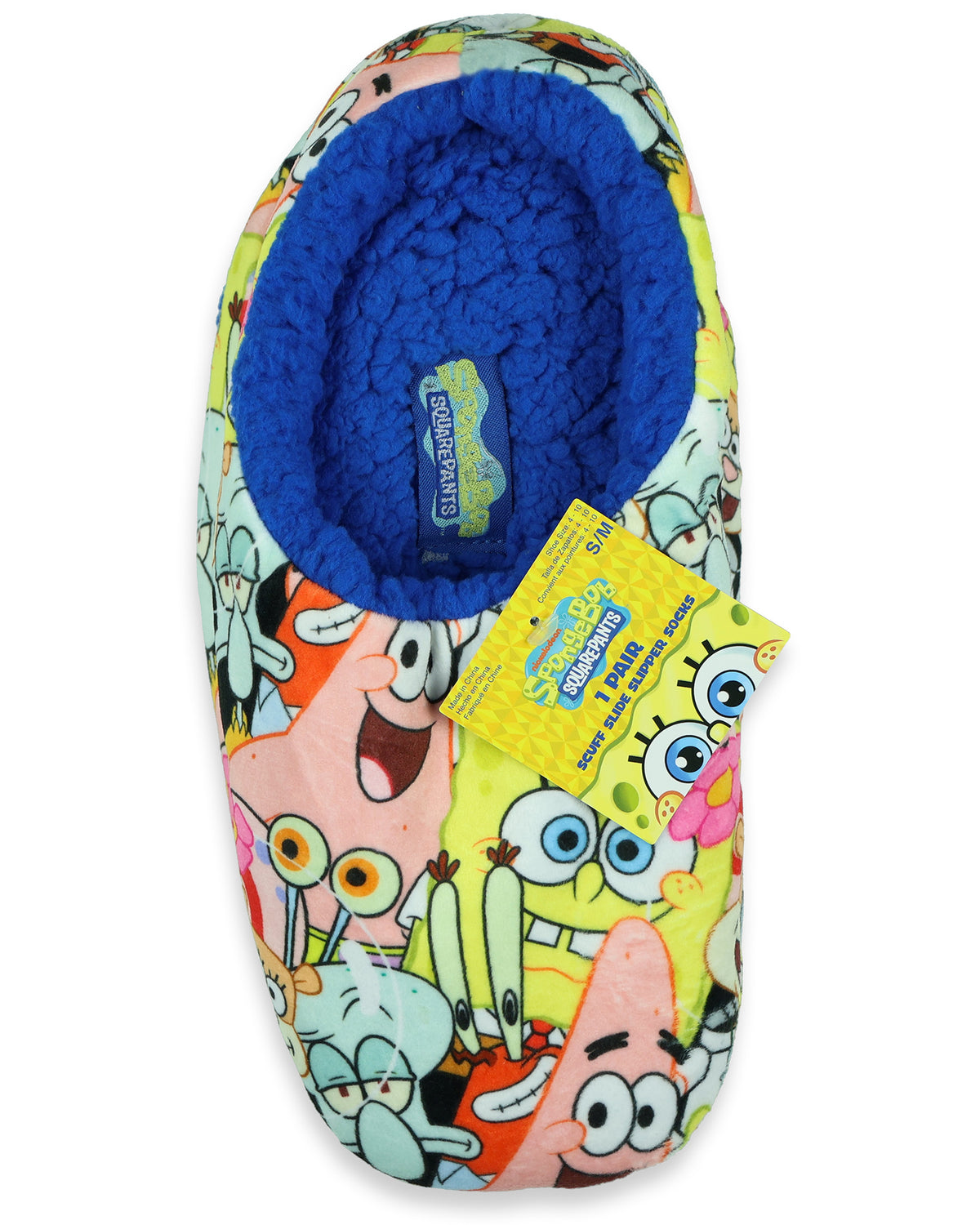 SpongeBob SquarePants Slippers Adult Scuff Slide Slipper Socks