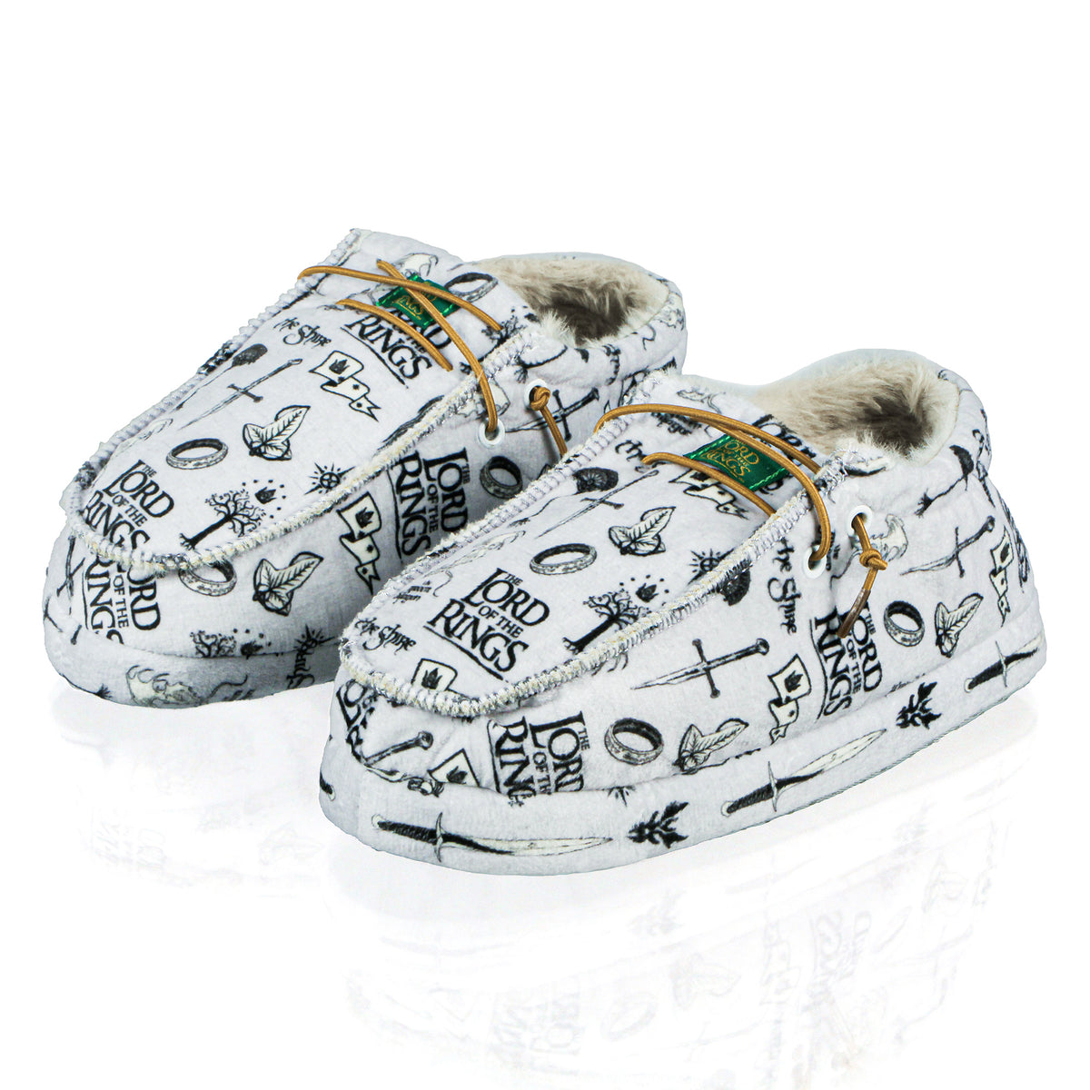 Lord of The Rings Slippers Adult Lace Up Fleece Lined Moccasin Socks