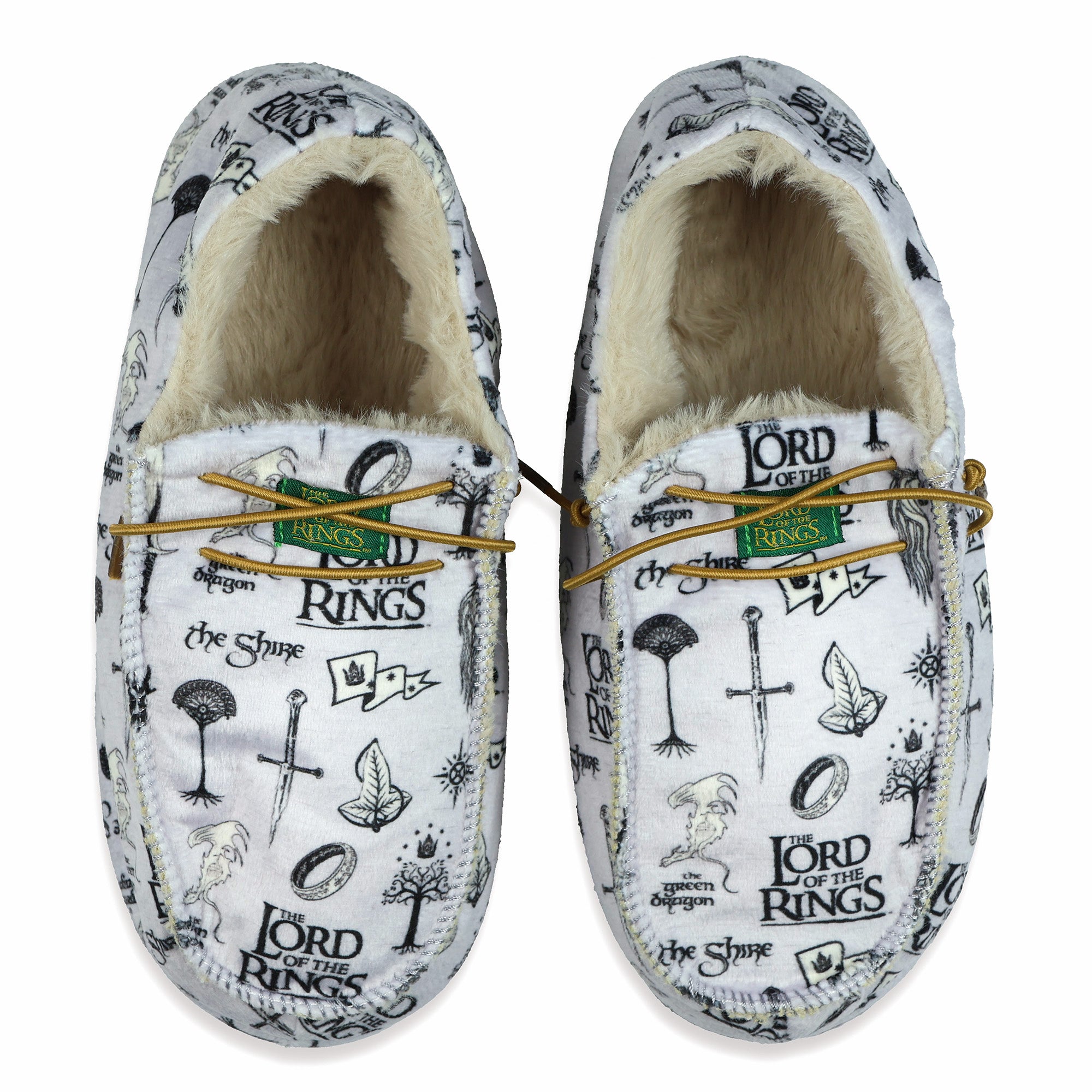 Lord of The Rings Slippers Adult Lace Up Fleece Lined Moccasin Socks