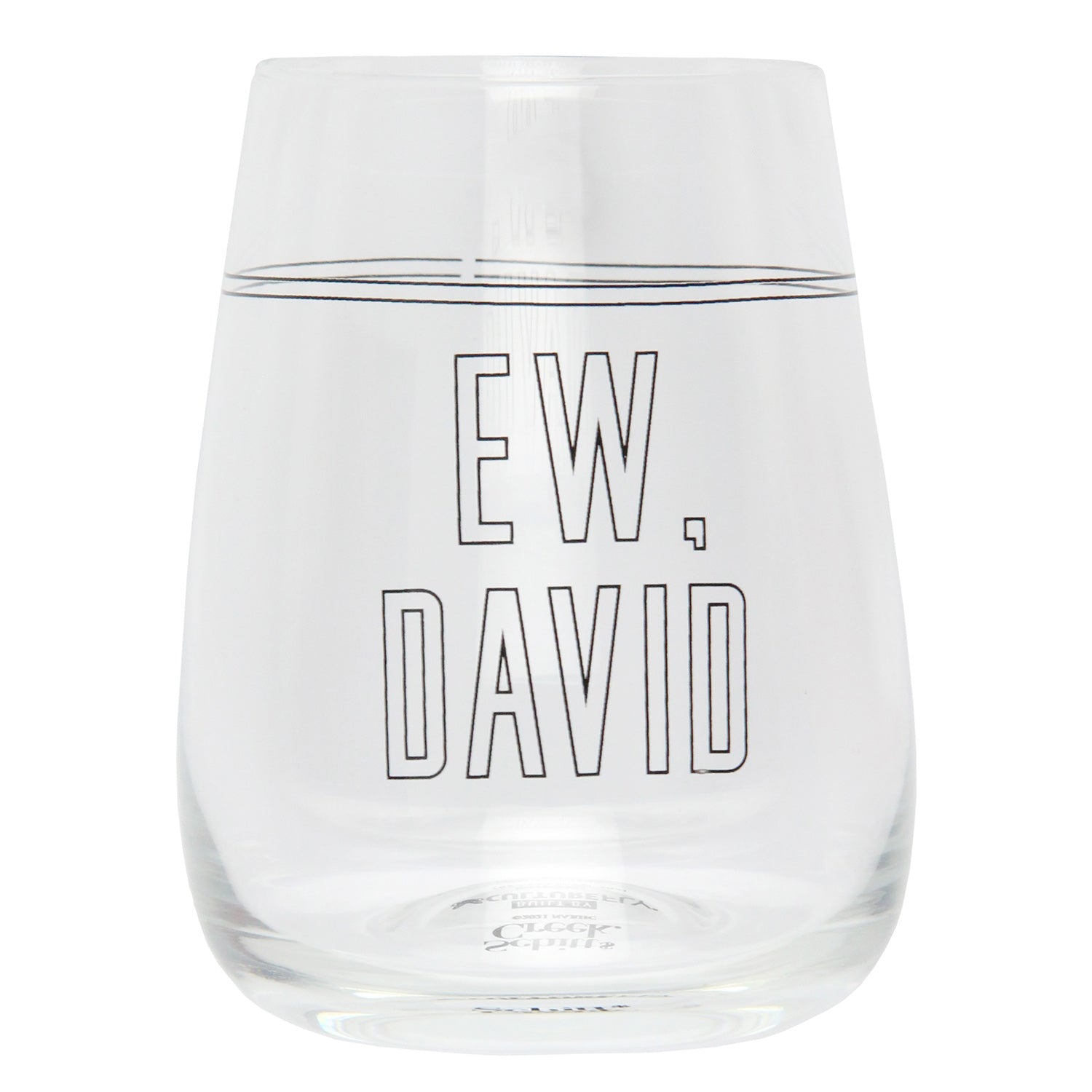 Schitt's Creek Merchandise Ew David Rose 16 Oz. Stemless Wine Glass