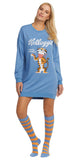 Kellogg's Women's Tony the Tiger Sleepshirt with Knee High Socks Pajama Set