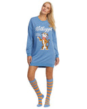Kellogg's Women's Tony the Tiger Sleepshirt with Knee High Socks Pajama Set