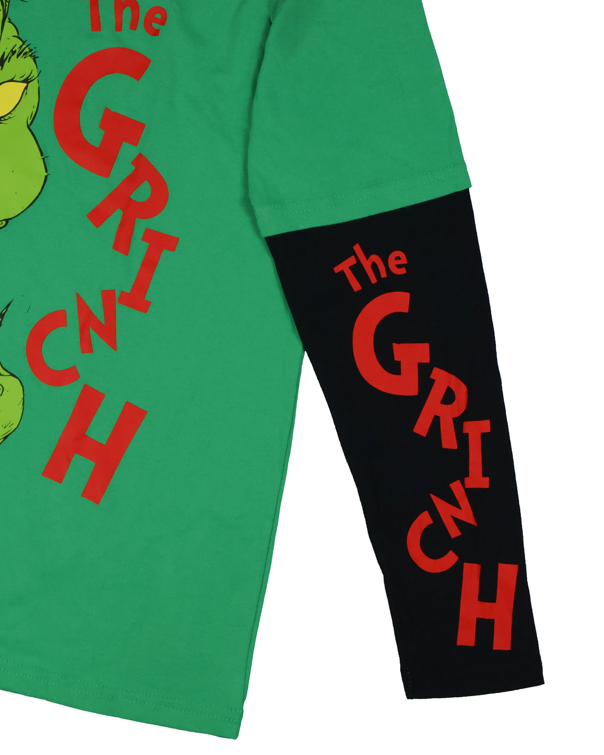 Dr. Seuss The Grinch Men's Faux Long Sleeve Shirt And Embroidered Beanie Set