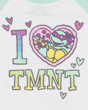 Teenage Mutant Ninja Turtles Girls' I Love TMNT Kids Raglan Tee Shirt