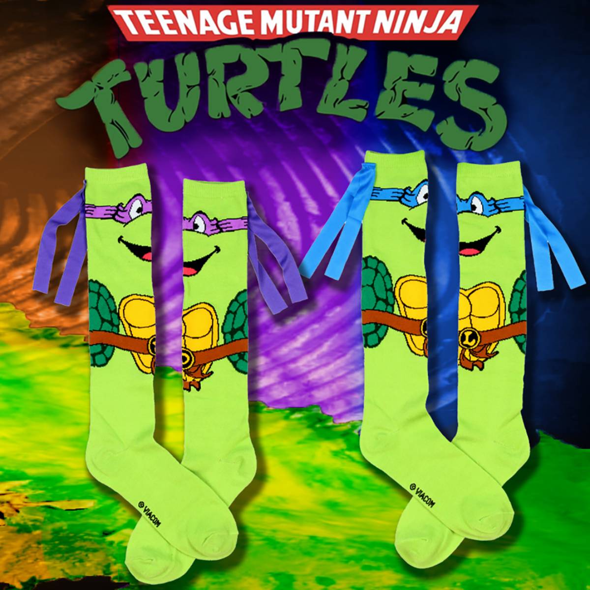 Teenage Mutant Ninja Turtles Character Mask Knee High Socks