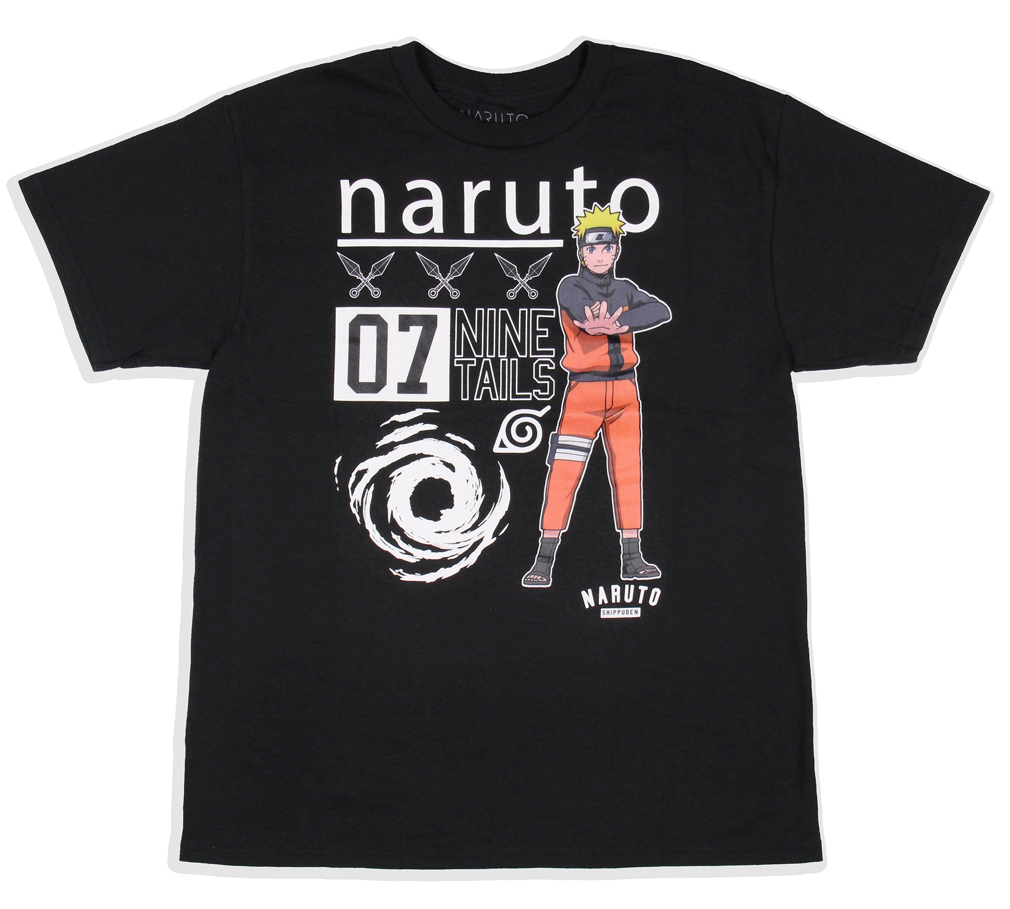 Naruto Big Boys' 07 Nine Tails Black T-Shirt Kids