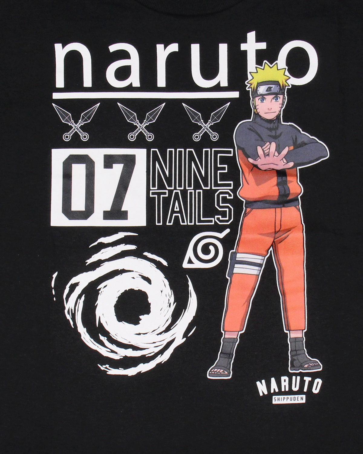 Naruto Big Boys' 07 Nine Tails Black T-Shirt Kids