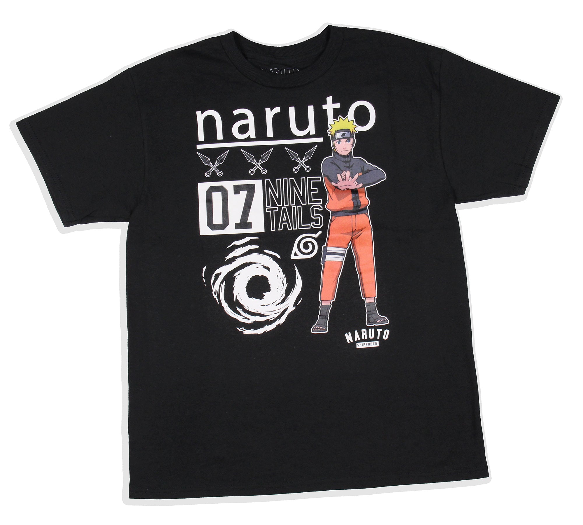 Naruto Big Boys' 07 Nine Tails Black T-Shirt Kids