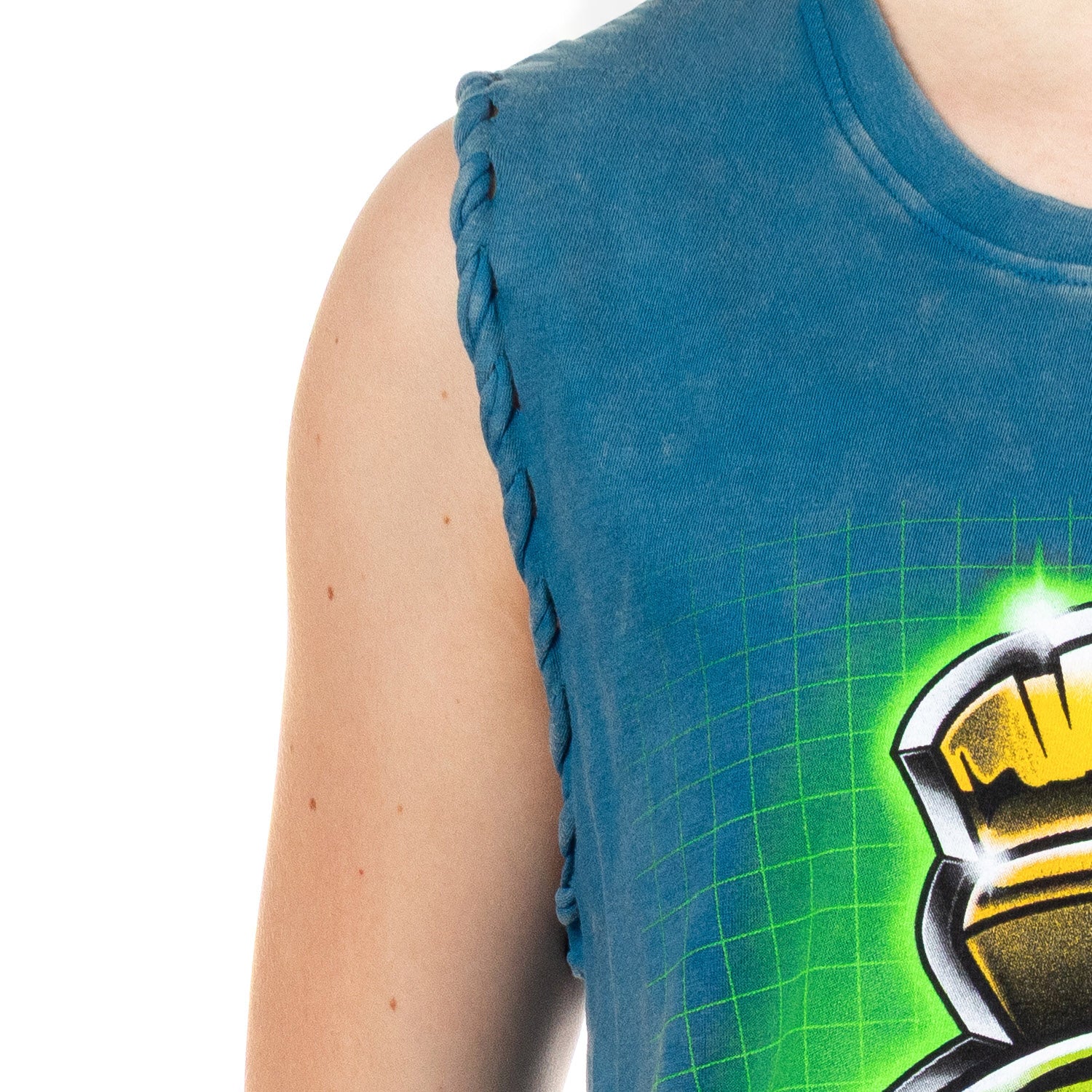 Looney Tunes Junior's Marvin The Martian Lace-Up Design Distressed Tank Adult