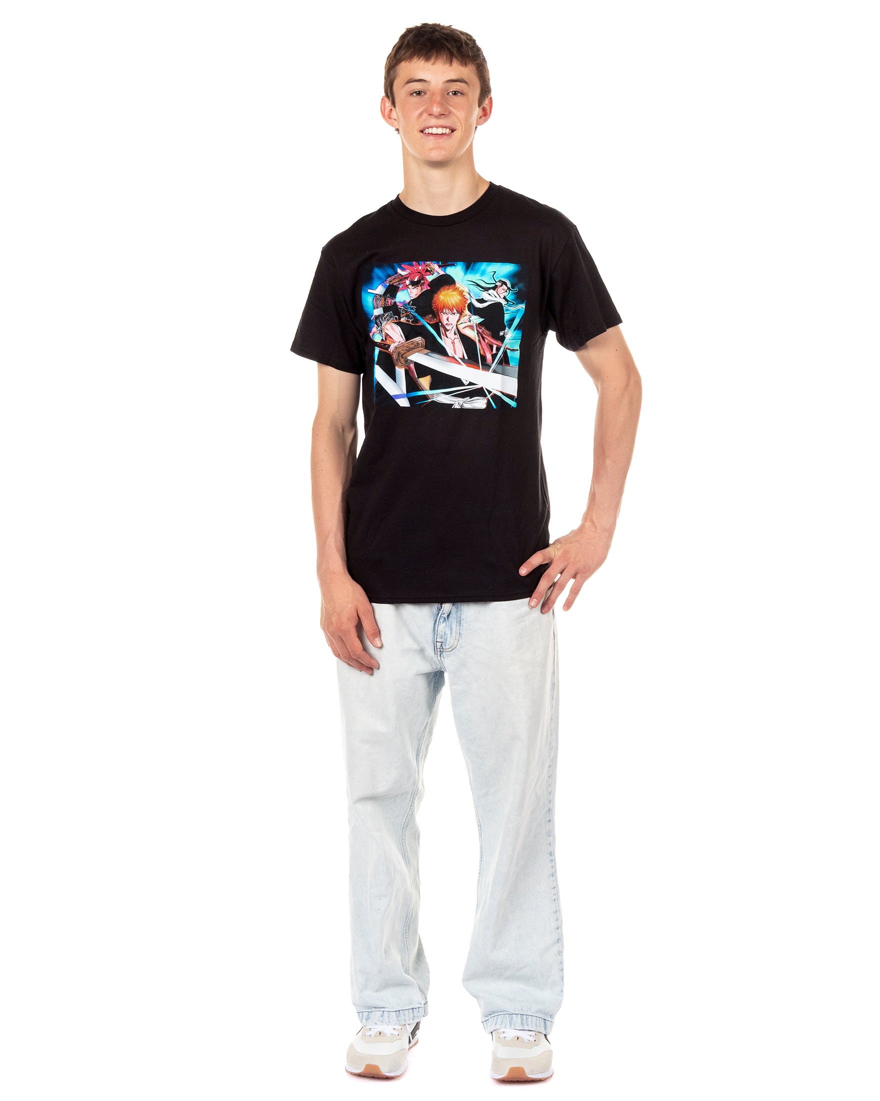 Bleach T-Shirt Men's Ichigo Renji Byakuya Anime Short Sleeve Graphic Tee