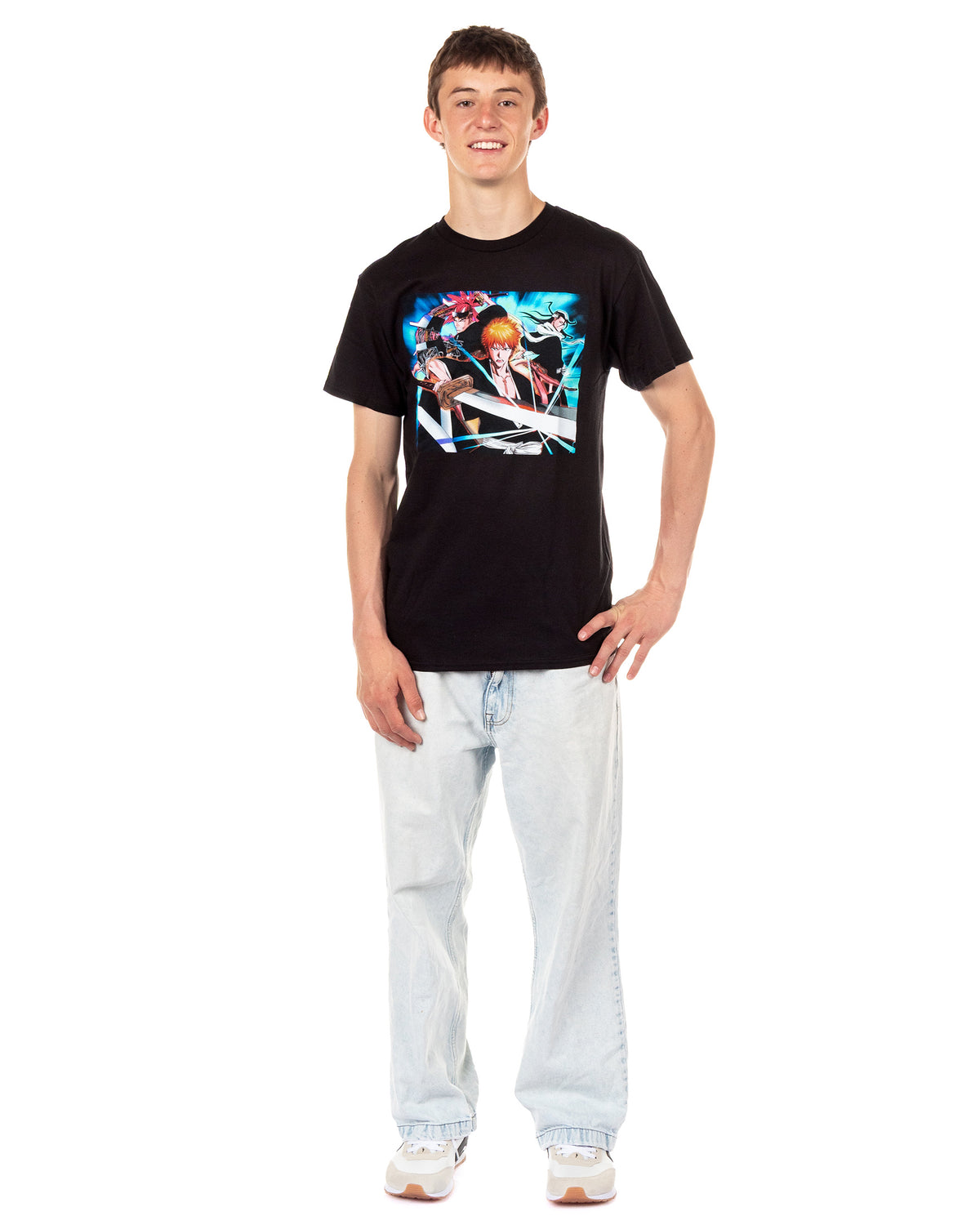 Bleach T-Shirt Men's Ichigo Renji Byakuya Anime Short Sleeve Graphic Tee