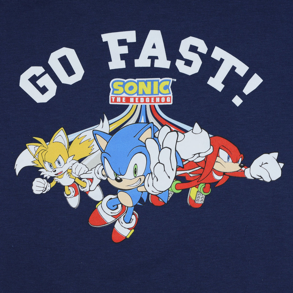 Sonic The Hedgehog Boys' T-Shirt Go Fast! Sonic Tails Knuckles Crewneck Tee