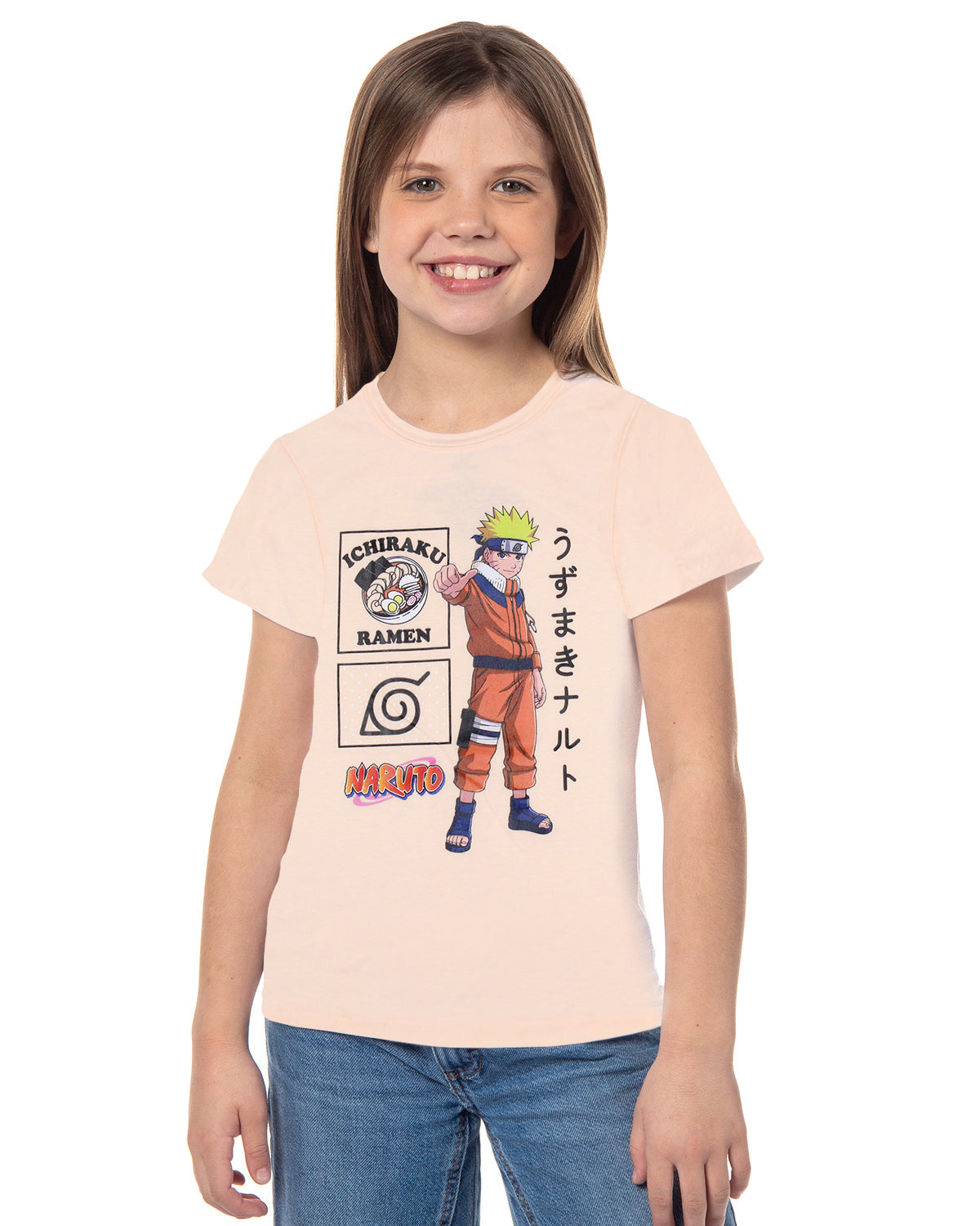 Naruto Girls' Anime Ichiraku Ramen Classic Thumbs Up Character T-Shirt Tee Kids