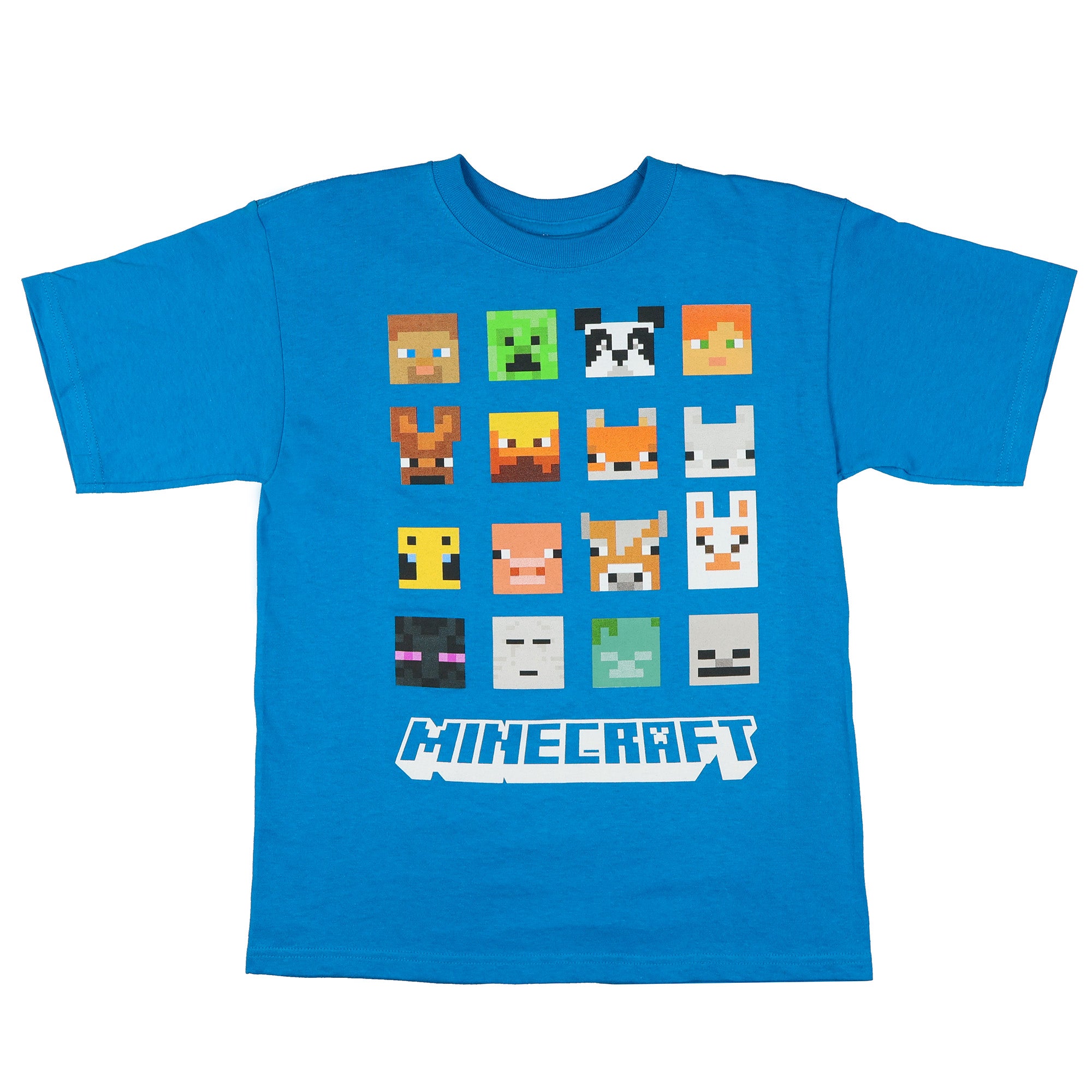 Minecraft Girls' Character Faces Grid Kids Video Game T-Shirt