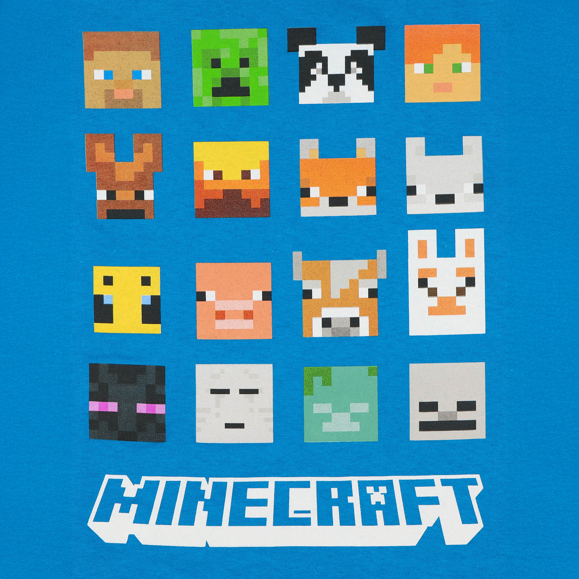 Minecraft Girls' Character Faces Grid Kids Video Game T-Shirt