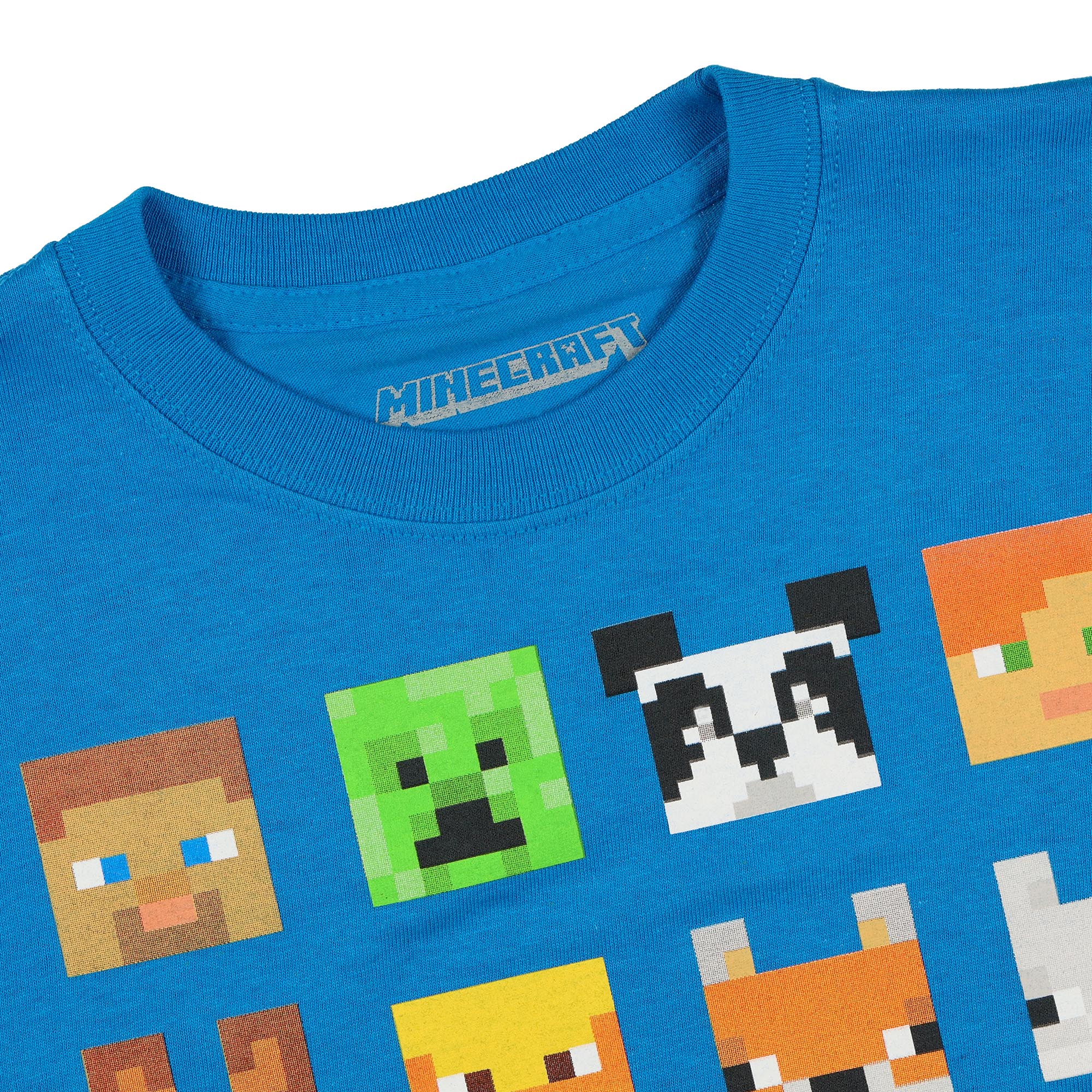 Minecraft Girls' Character Faces Grid Kids Video Game T-Shirt