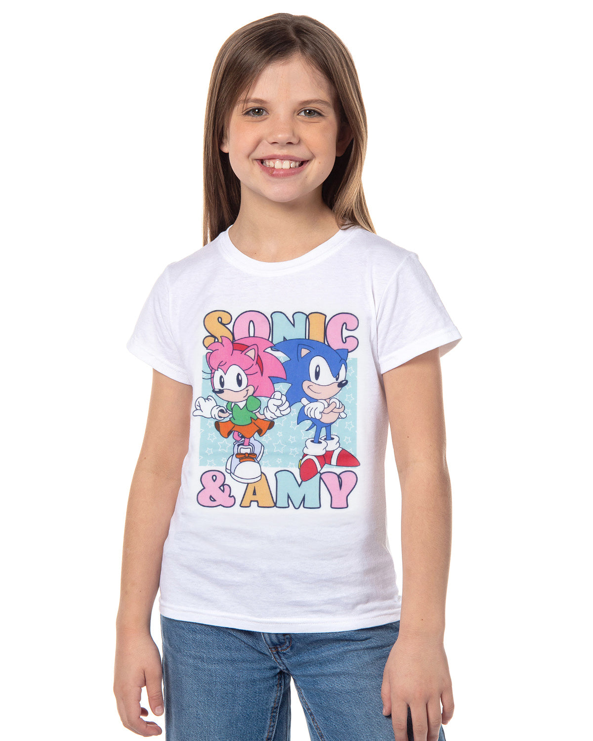 Sonic The Hedgehog Girls' Amy Rose And Sonic Youth Video Game T-Shirt