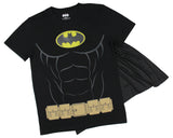 DC Comics Men's Batman Costume Shirt With Detachable Cape Classic Bat Logo