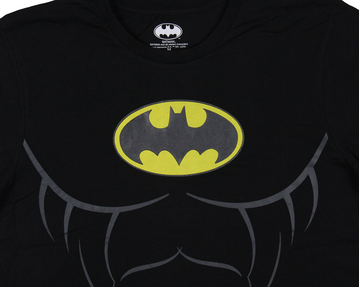 DC Comics Men's Batman Costume Shirt With Detachable Cape Classic Bat Logo