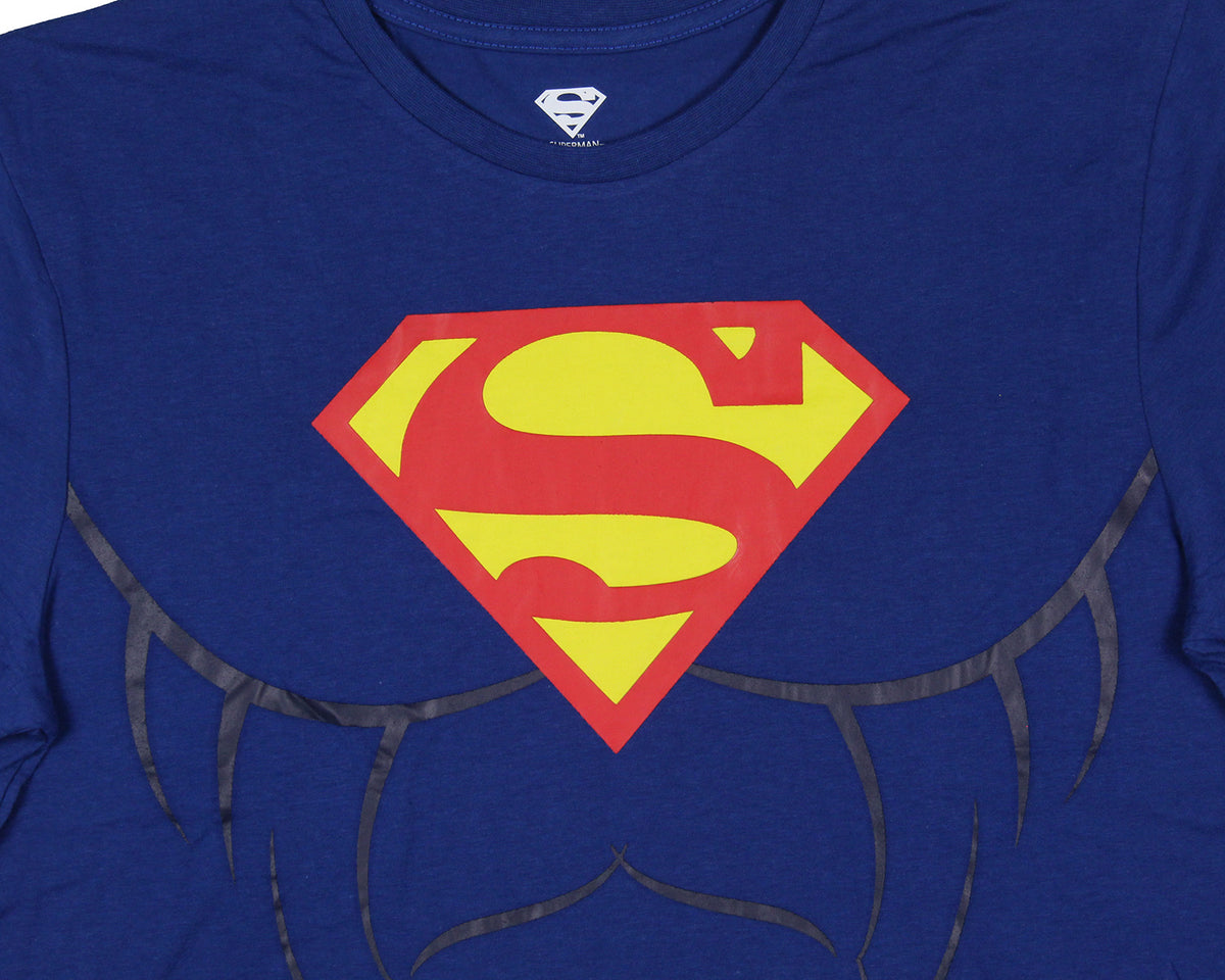 DC Comics Men's Superman Costume S Logo Superman Shirt With Detachable Cape