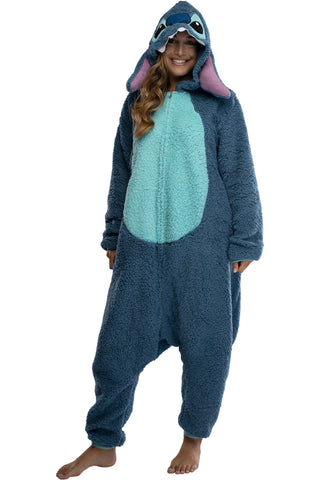 Disney Lilo & Stitch Adult Stitch Kigurumi Costume Fleece Union Suit (L/XL)