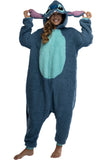 Disney Lilo & Stitch Adult Stitch Kigurumi Costume Fleece Union Suit (L/XL)